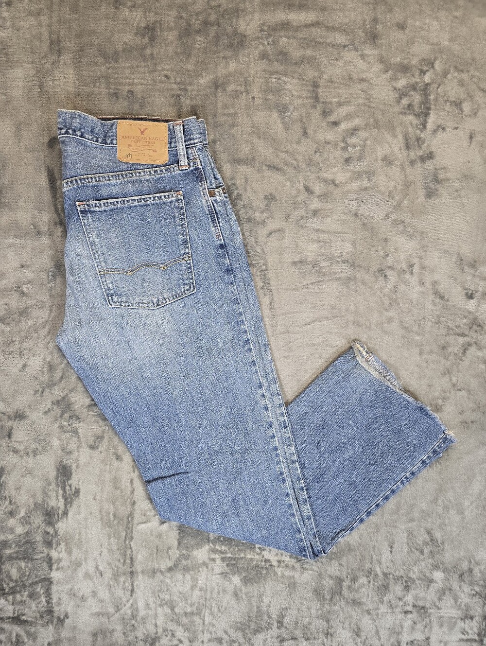American Eagle Low Rise Boot Cut Blue Denim Jeans Size 34x34 Fits 36x30
